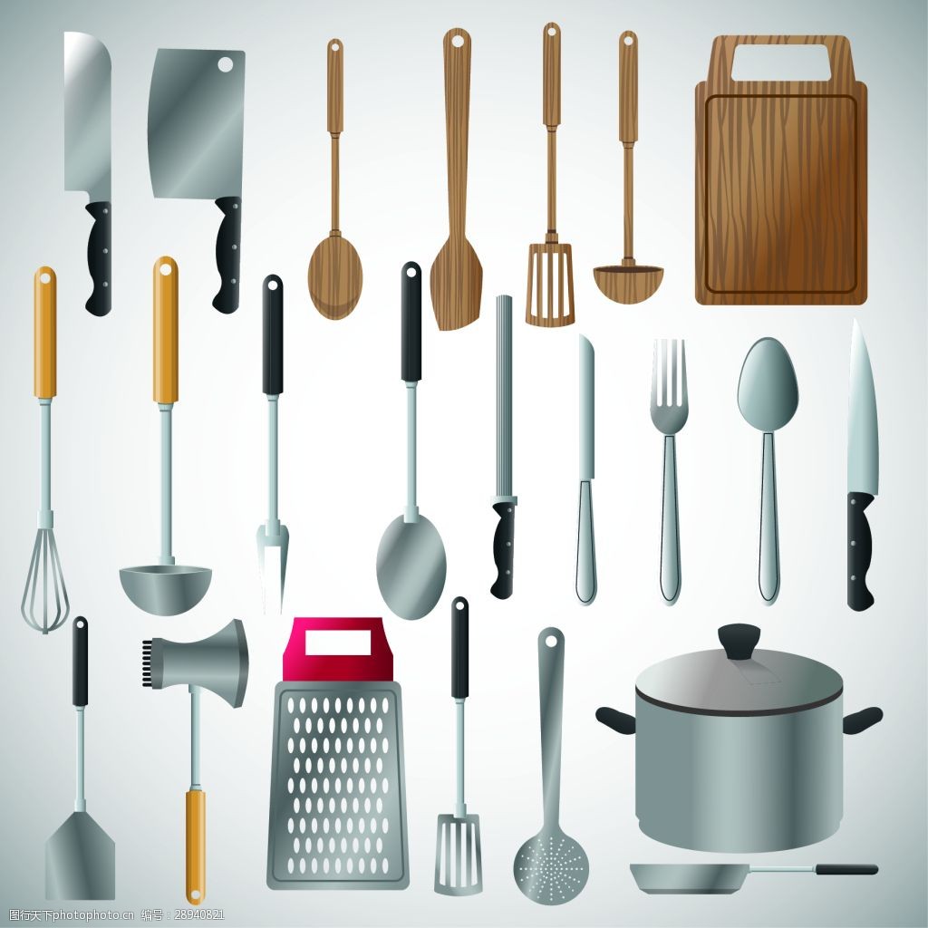 厨房中的艺术 日常厨具用品的插画之旅